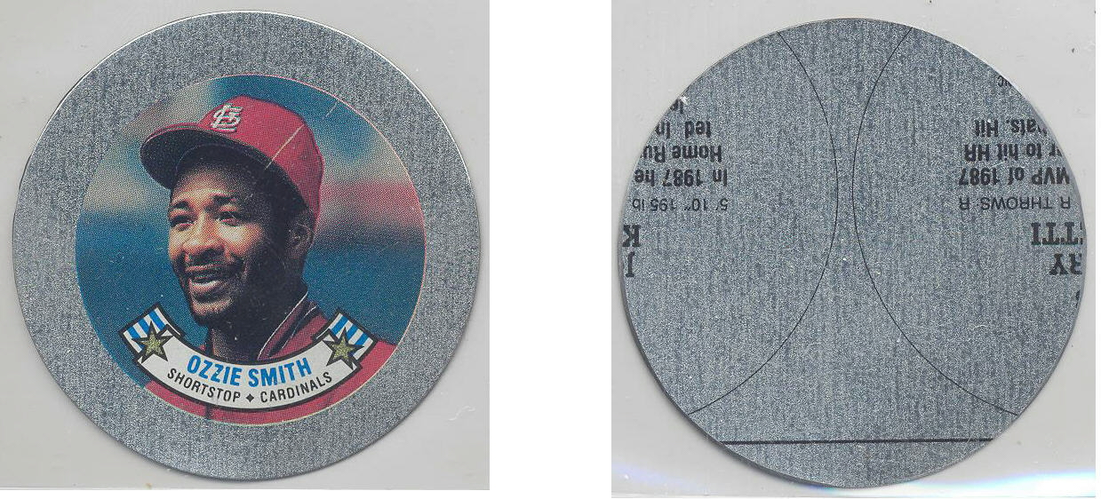 1988 Topps Baseball Coins Metal Proof Discs 055 Ozzie Smith